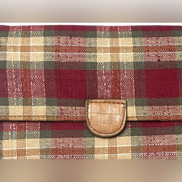 Longaberger Holiday Plaid 90s Vintage Wallet - Red and Green - Picture 4 of 7